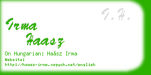 irma haasz business card